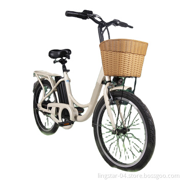 Motor Electric Bike Cruiser Ebike Power Battery 36V 10 AH Lithium Battery Alluminio Telaio in lega in lega da 22 pollici Zero Avvio 250W Cina